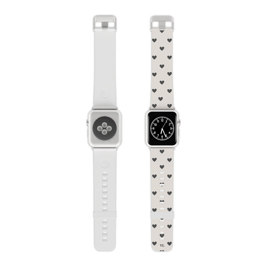 Grey Hearts Apple Watch Strap