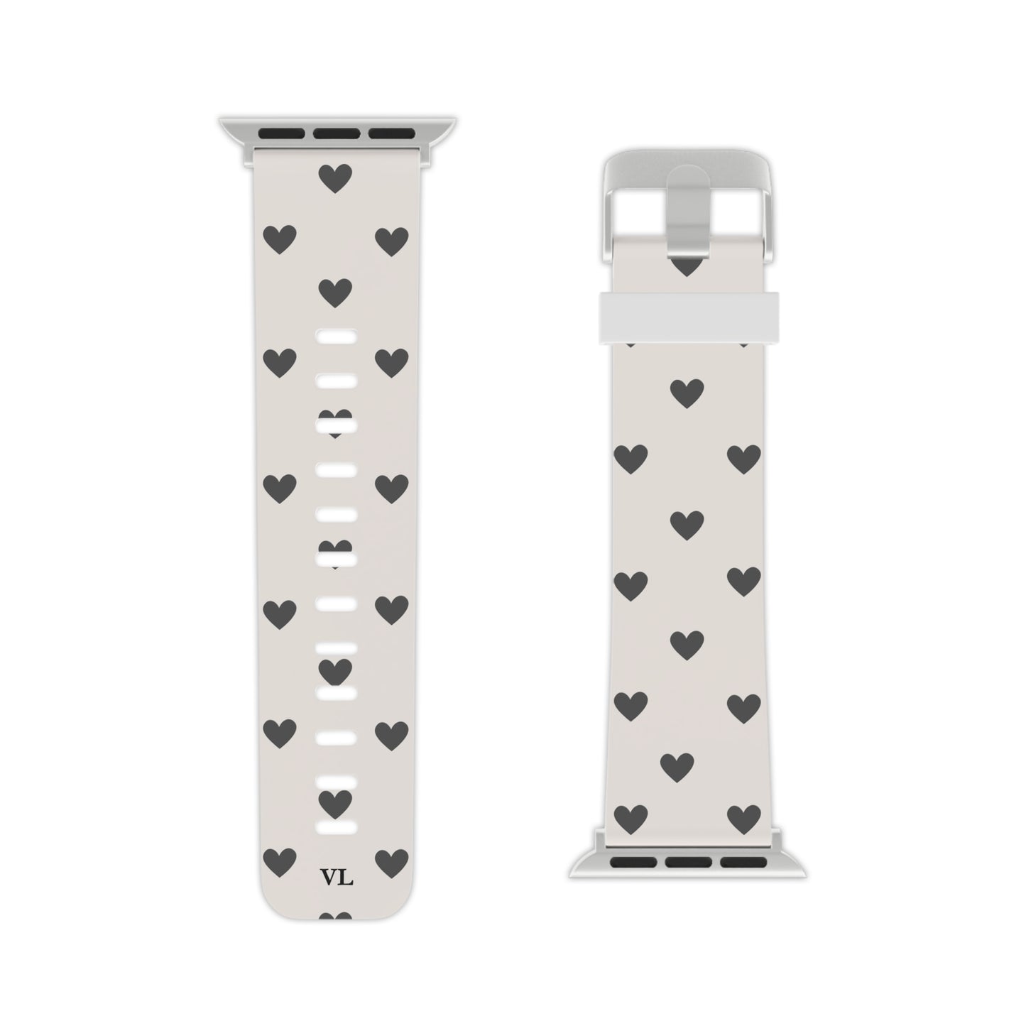 Grey Hearts Apple Watch Strap