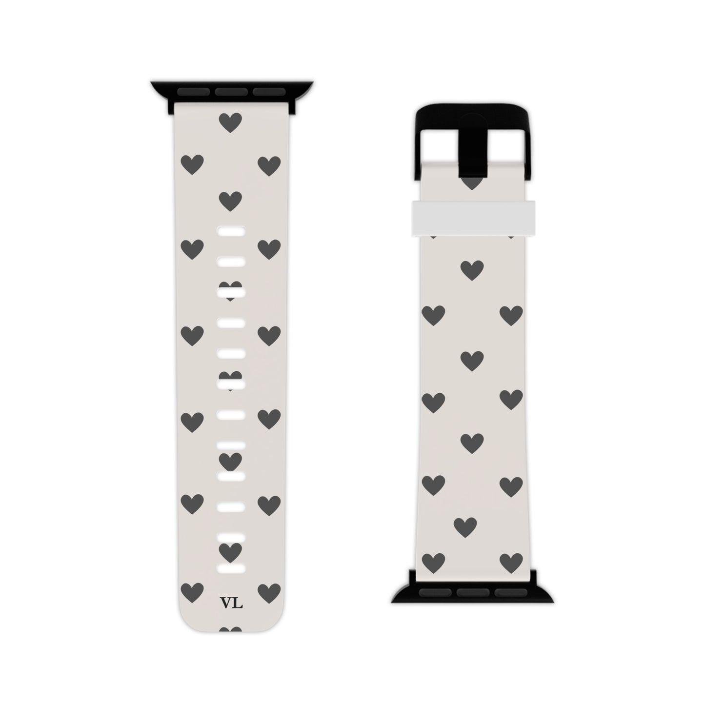 Grey Hearts Apple Watch Strap