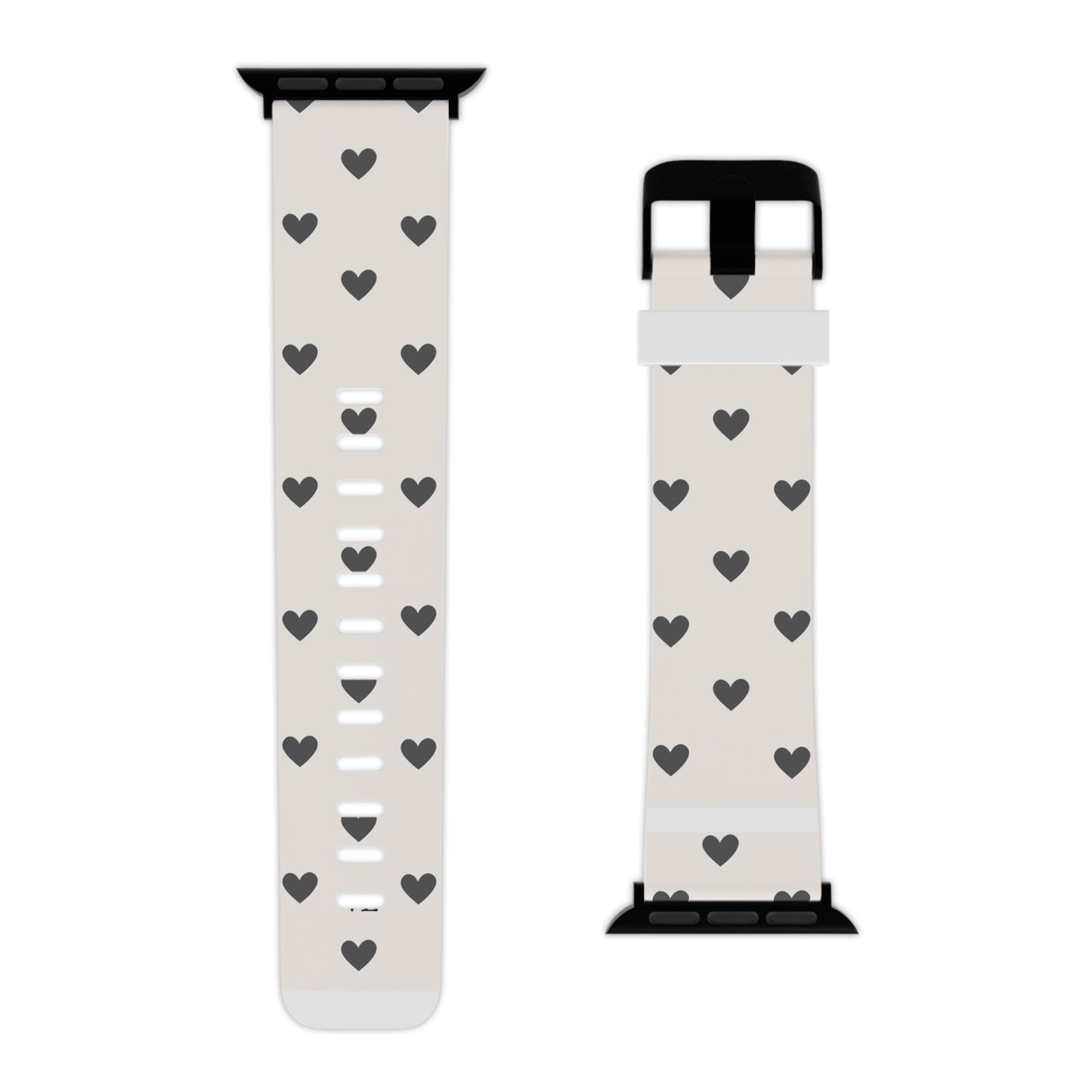 Grey Hearts Apple Watch Strap