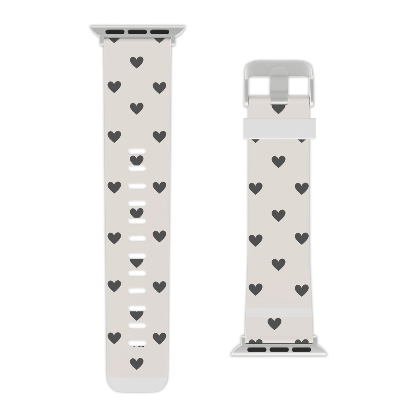 Grey Hearts Apple Watch Strap