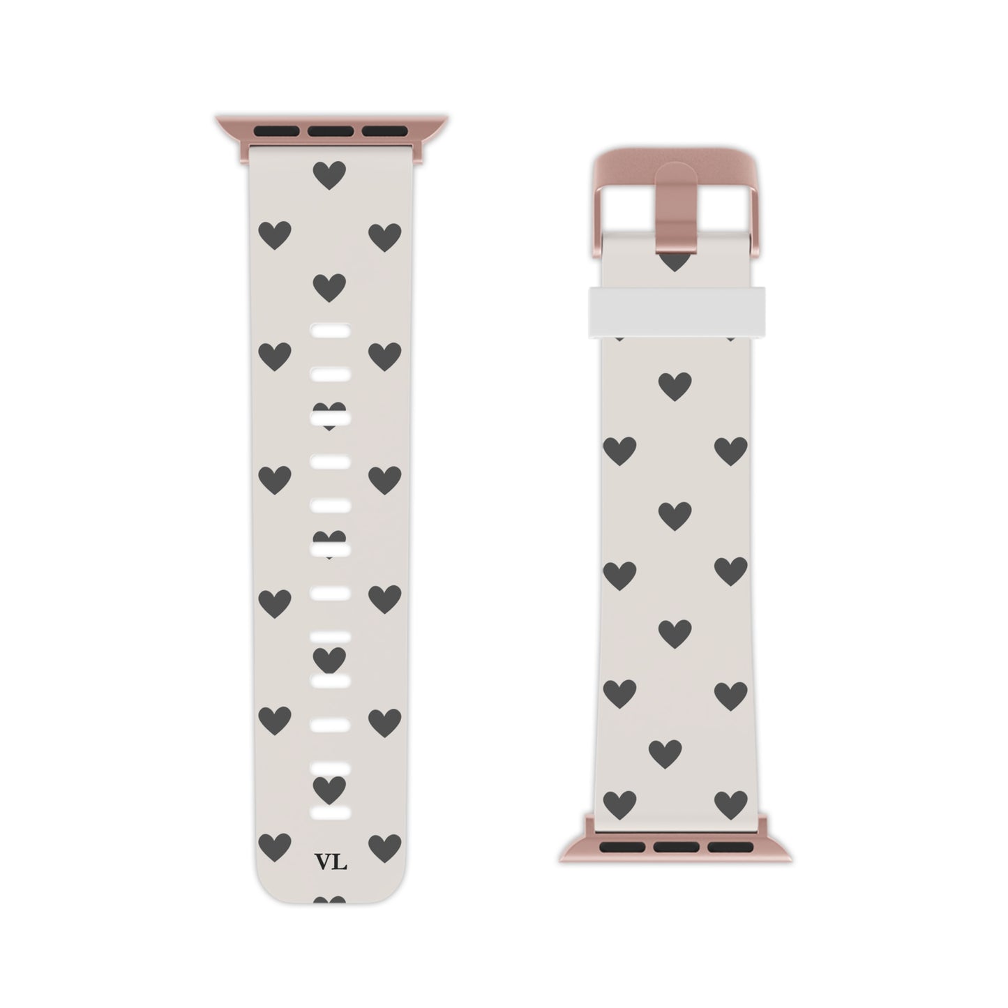 Grey Hearts Apple Watch Strap